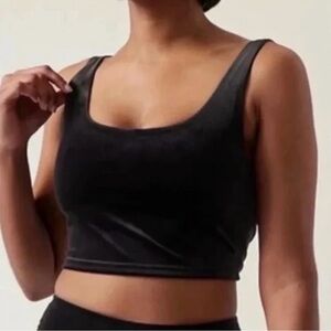Athleta Black Velvet Cut Out Crop D-DD